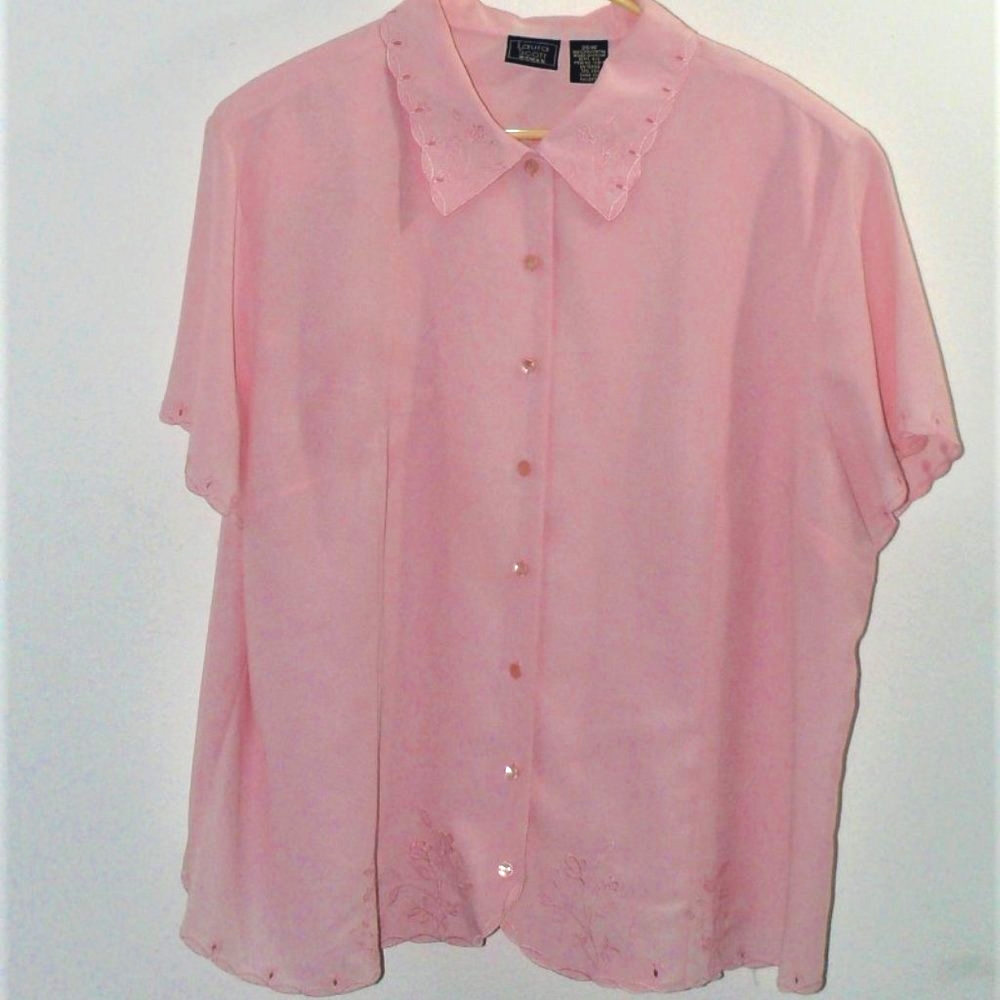 Laura Scott embroidered button up blouse